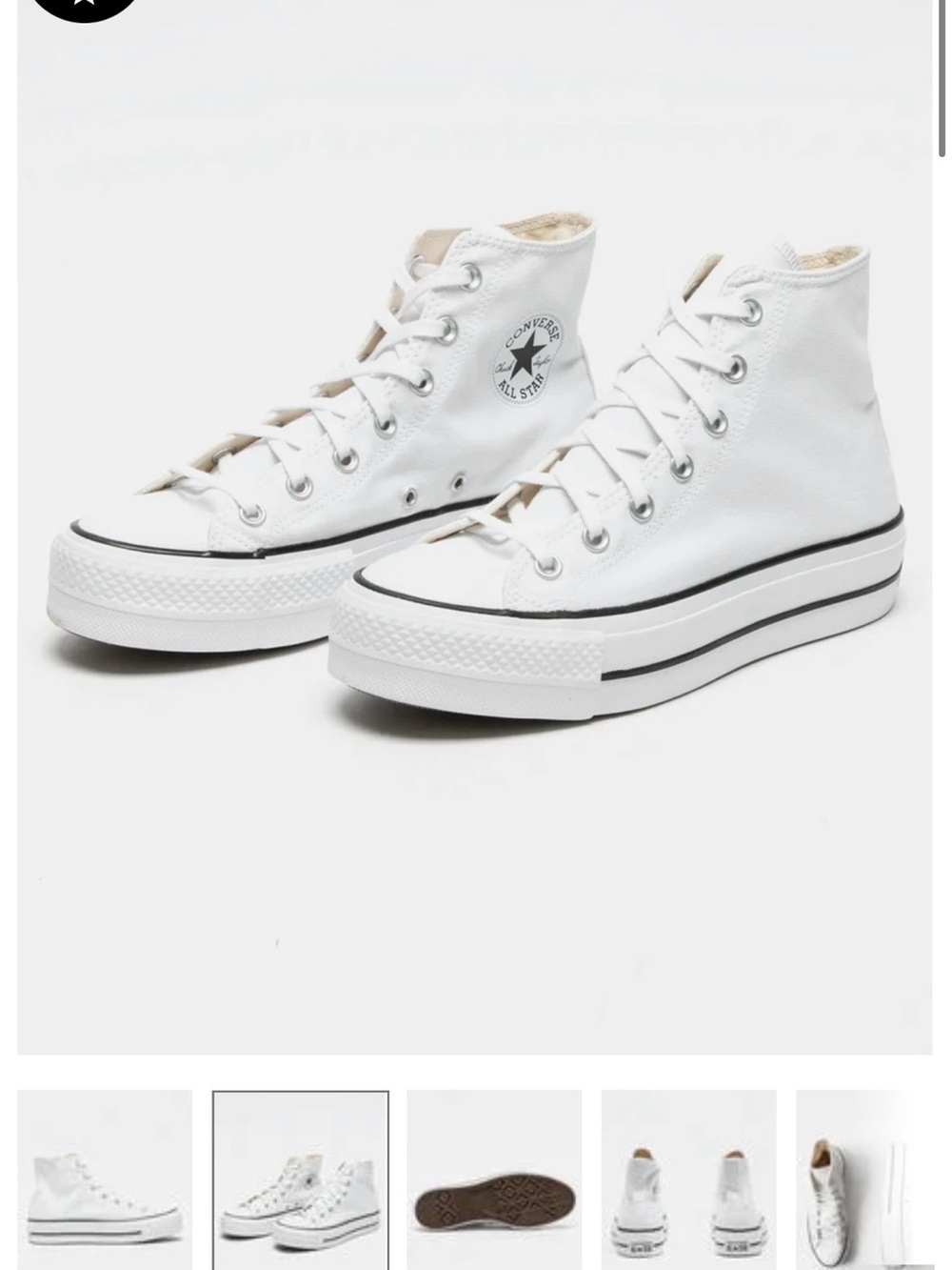 Converse White High Top Platform Sneakers